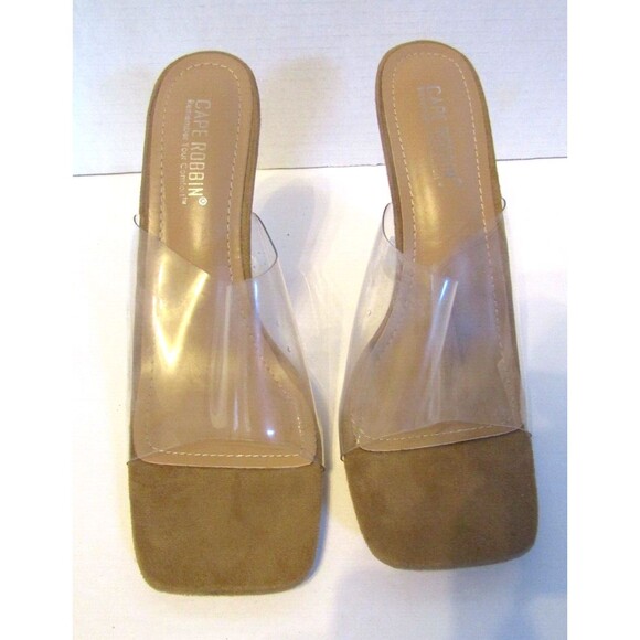 Cape Robbin Ahmee Heels Clear View Slide On Shoes Crystal Heels Womens Size 9 - Picture 4 of 8
